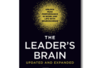 Cover of the book "The Leader's Brain" by Michael Platt, with a subtitle about unlocking peak performance using neuroscience. Features a black background with a yellow pattern and Wharton School Press logo.